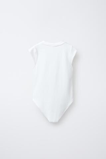 ZARA БОДИ ИЗ ПОЛИАМИДА, БЕЛЫЙ