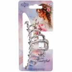 Заколка - краб для волос на блистере «PREMIUM», диадема, цвет серебро и золото, 9,5см