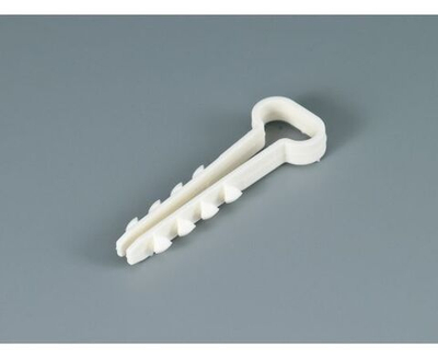 Дюбель-хомут для плоского кабеля 5-10мм нейлон белый (уп.100шт)