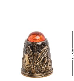 AM-1135 Наперсток «Толстой Л.Н.» (латунь, янтарь)