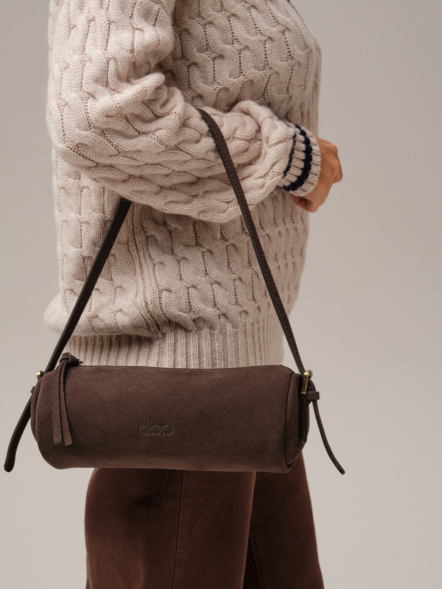 Замшевая сумка DBR 31343 темно-коричневый