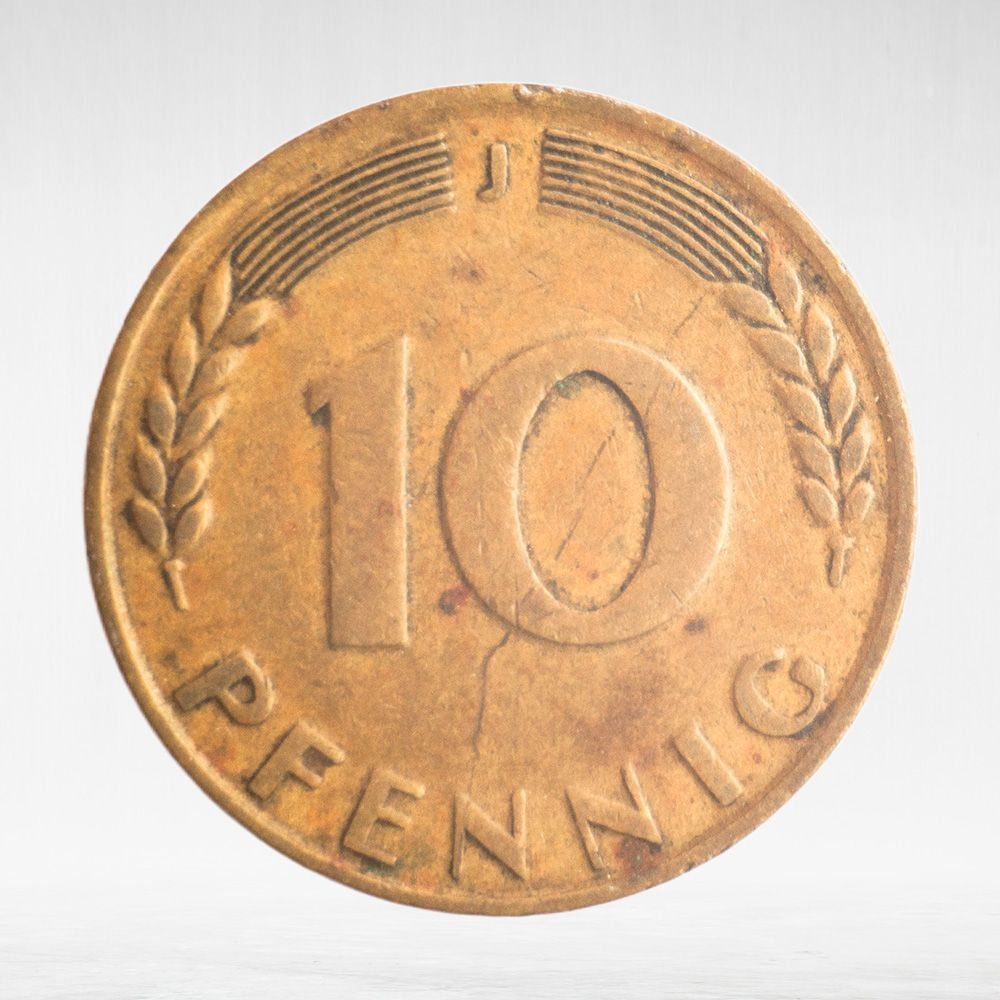 Germany, 10 Pfennigs - Bank of German States, 1949, (Hamburg Mint - "J"), VF