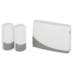 Звонок дверной ЭРА C91-2 беспроводной две кнопки белый с серым 2 мелодии | Электрозвонки беспроводные