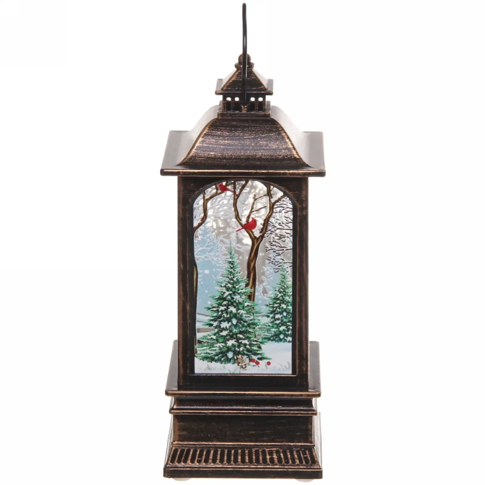 Сувенир с подсветкой «Фонарь с сказочным Дедом Морозм» 5.5*5.5*12.5 см (3хAG13)