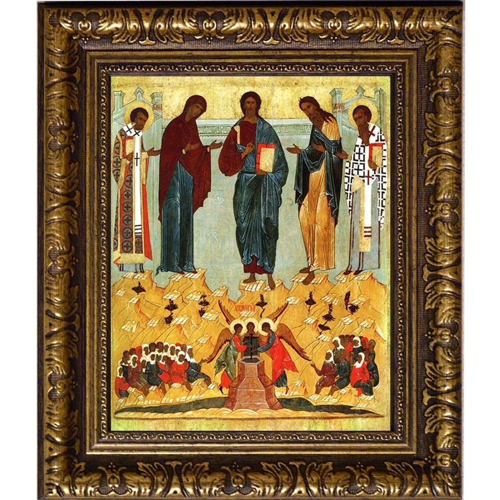 Празднество Всемилостивому Спасу и Пресвятой Богородице. Икона на холсте.