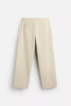 ZARA БРЮКИ-ДЖОГГЕРЫ STRAIGHT FIT, БЕЖЕВЫЙ