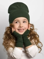 Шапка детская со снудом и митенками