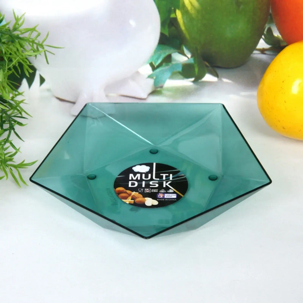 Тарелка пластиковая «Геометрия» 15см морская волна