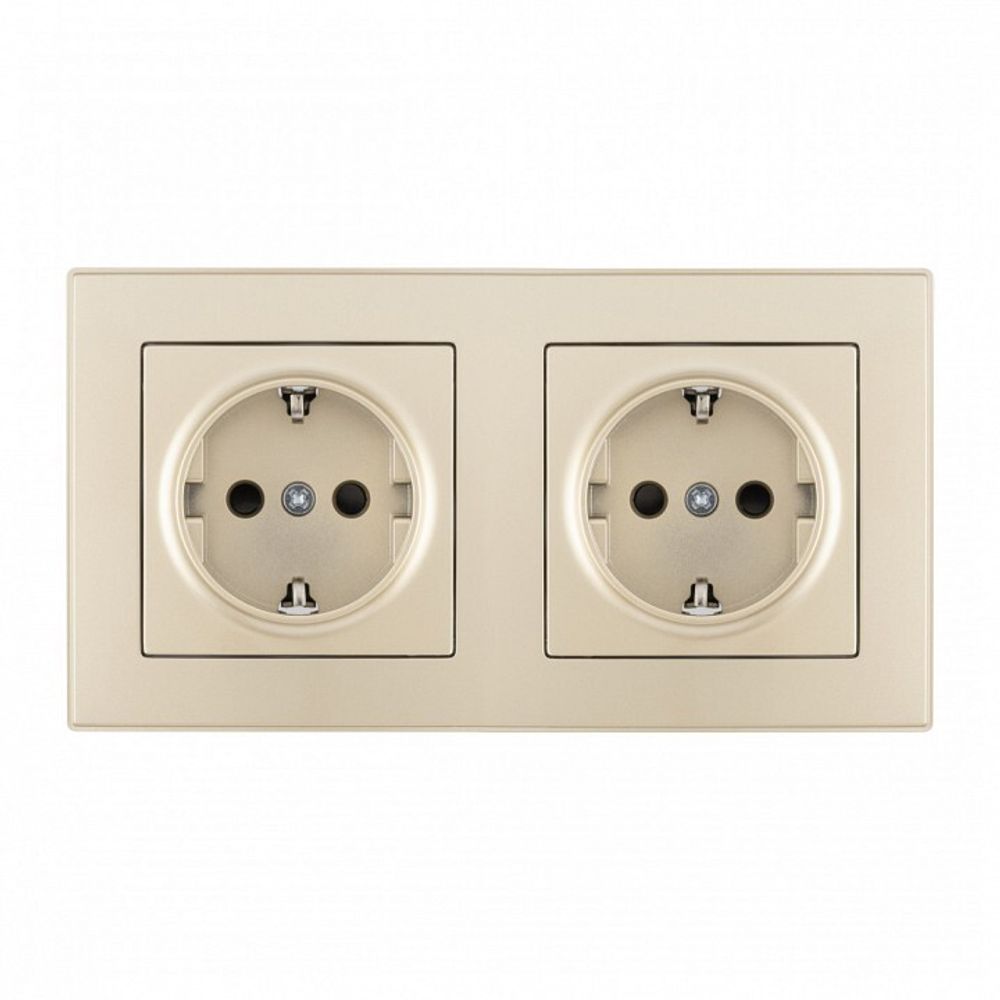 Розетка с заземлением и со шторкой Arte Milano SET06-2 SET06-2-40-1x2 shampan