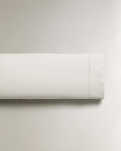 ZARA HOME НАВОЛОЧКА ИЗ ХЛОПКА ПЕРКАЛЬ (300 НИТЕЙ), БЕЛЫЙ