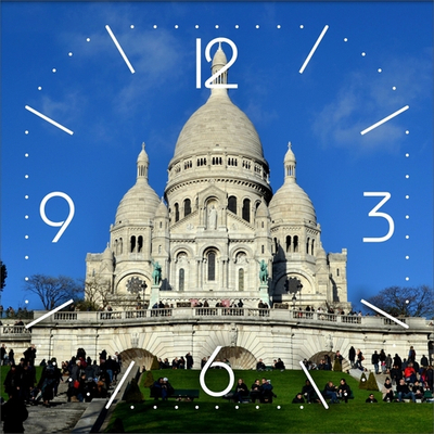 Часы настенные "Париж прекрасный Храм Святого Сердца" Декор для дома, подарок