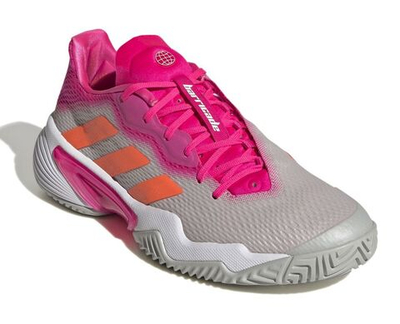 Женские Кроссовки теннисные Adidas Barricade W - grey two/solar orange/team shock pink