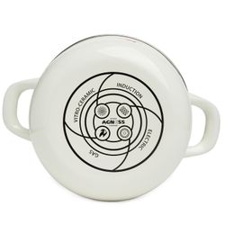 КАСТРЮЛЯ AGNESS ЭМАЛИРОВАННАЯ С ЭМАЛ.КРЫШКОЙ СЕРИЯ "СНЕГИРИ", 1.5 Л, 16*10 СМ