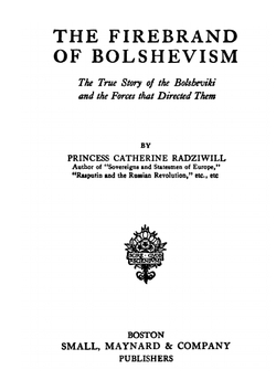 The Fireband of Bolshevism | Princess Catherine Radziwill