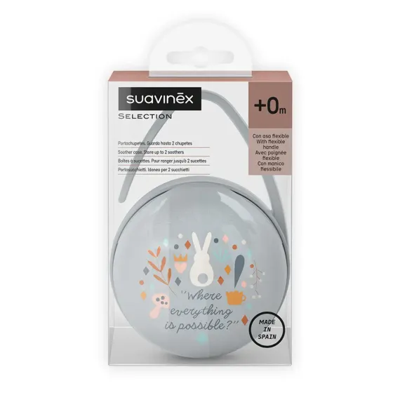 Футляр для двух сосок Suavinex Wonderland с ручкой для подвешивания Голубой