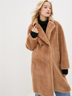 Шуба чебурашка женская из шерсти мериноса, SilverFox (арт. S967cb)