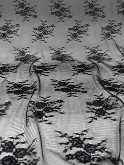 Гипюр эластичный черный ширина 150 см мягкий