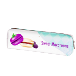 Пенал - косметичка Alingar, ПВХ, молния, 75 х 205 мм, "Sweet Marcaroons, Ежевика", бирюзовый (макарунсы)