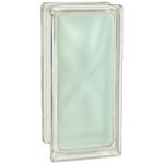 Стеклоблок Vitrablok Половинка Зеленый Жемчуг Волна 19x9x8 - окрашенный внутри