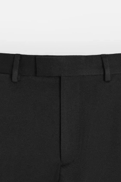 ZARA БРЮКИ ИЗ ХЛОПКА И ШЕРСТИ, ЧЕРНЫЙ