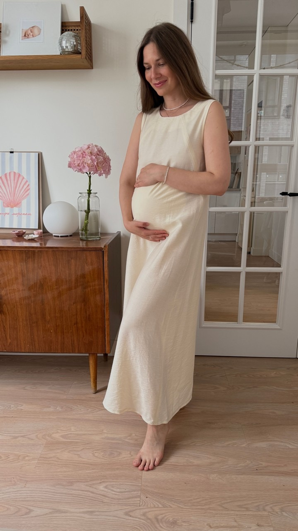 Платье Sun для беременных и кормящих, Сливочный