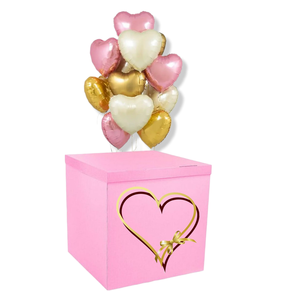 Коробка для воздушных шаров 70*70*70 см, Розовый