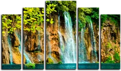 Модульная картина "Горный водопад"