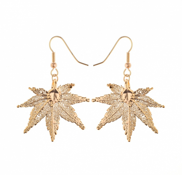 Серьги листья Ester Bijoux Японский Клён LF55C-RG BR