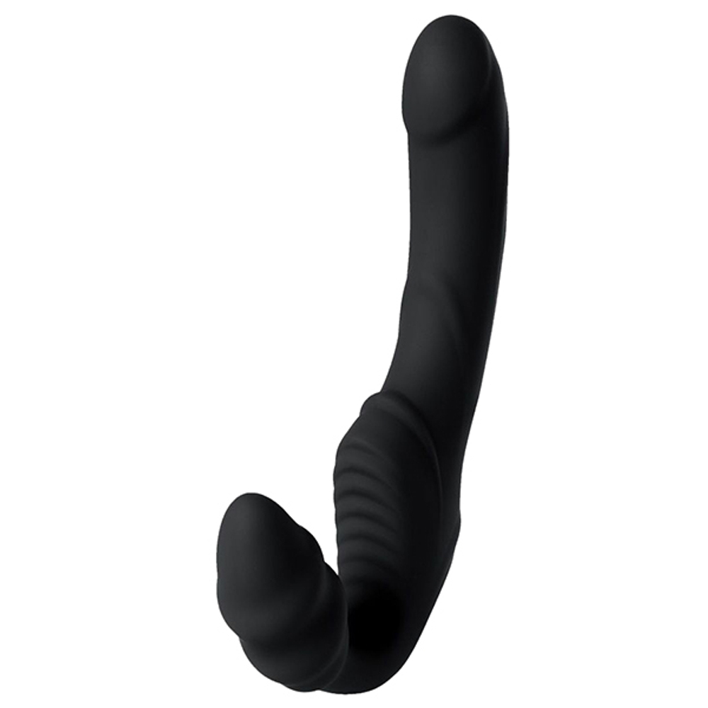 Черный безремневой страпон 35см с вибрацией ToyFa Black&Red 901408-5