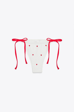 ZARA ПЛАВКИ-БИКИНИ С ЭЛАСТИЧНОЙ ВЫШИВКОЙ, ЭКРЮ