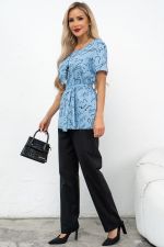 Костюм брючный (голубой/черный) К11-79/3 Nikol