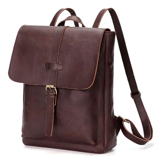 Крафтовый рюкзак из экокожи Вонджу. Коричневый