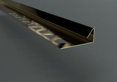 Внутренний профиль для плитки и керамогранита, латунь полированная