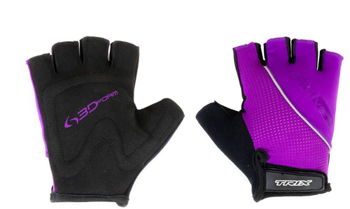 Перчатки TRIX nw  женские, M, коротк. пальцы, гелев. вставки, дышащая лайкра/искусств. замша, пурпурные