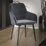 Стул Robert поворотный 90 градусов, функция возврата, антишум, замша apache темно серый