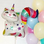 AN Шар фигураКОТ P35 Кошка радужная (единорог) 31"/78CM W X 28"/71 1шт (БГ-39)