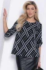 Джемпер Дэрби (черный/ромбы) Б12445-10 LT Collection