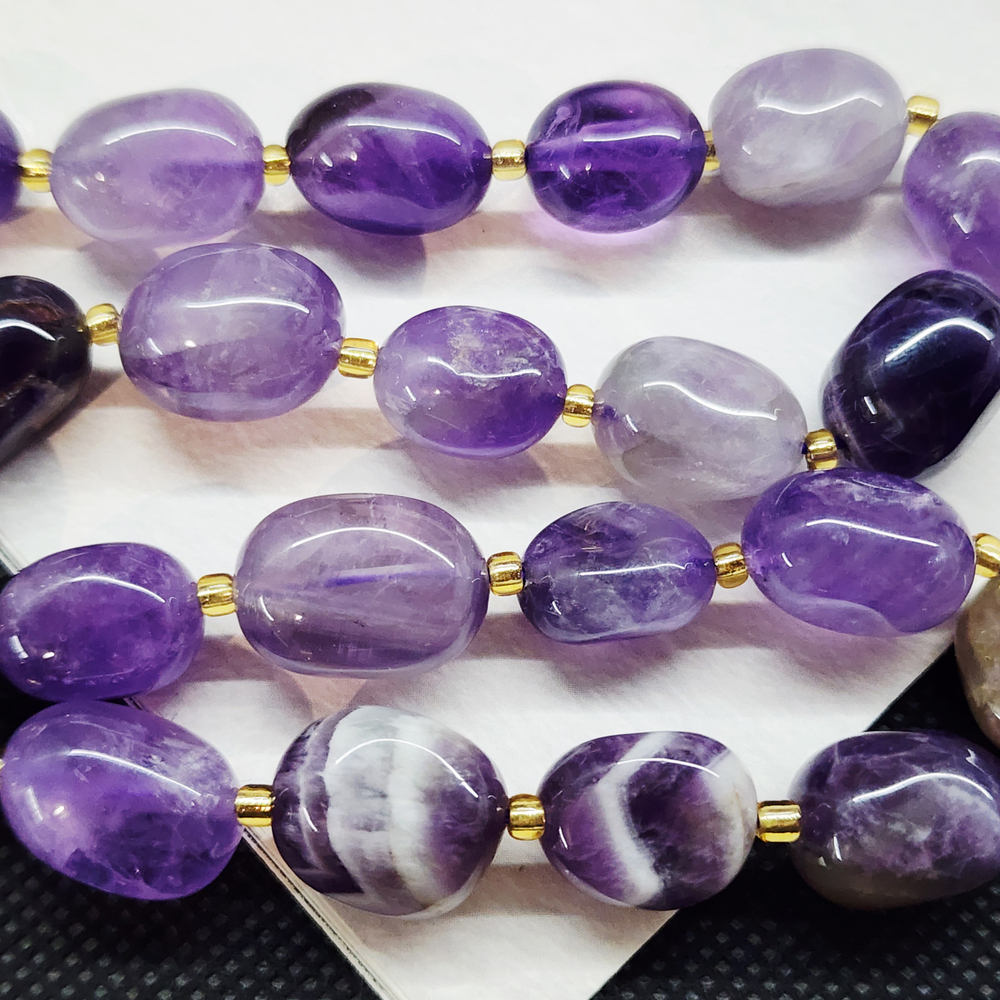Аметист, крупная галтовка, 10-15 мм, камни овалы бочонки, штучно