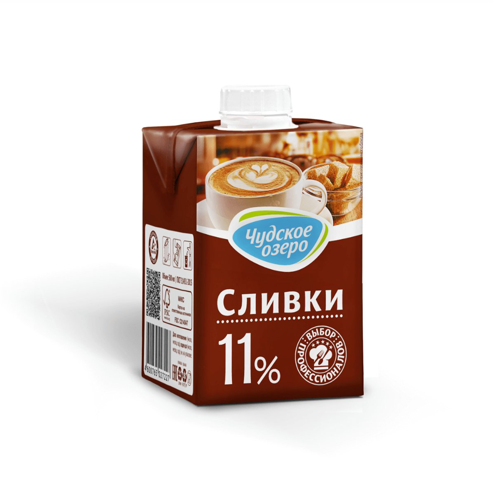 Сливки Чудское озеро 11% 500 мл