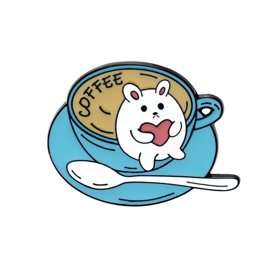 Значок металлический Я люблю кофе, 2,8х3,3см