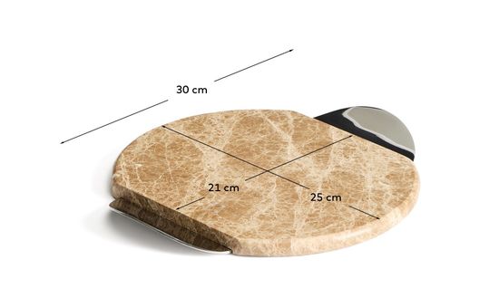 Сервировочная доска Adoma из мрамора и металла малая