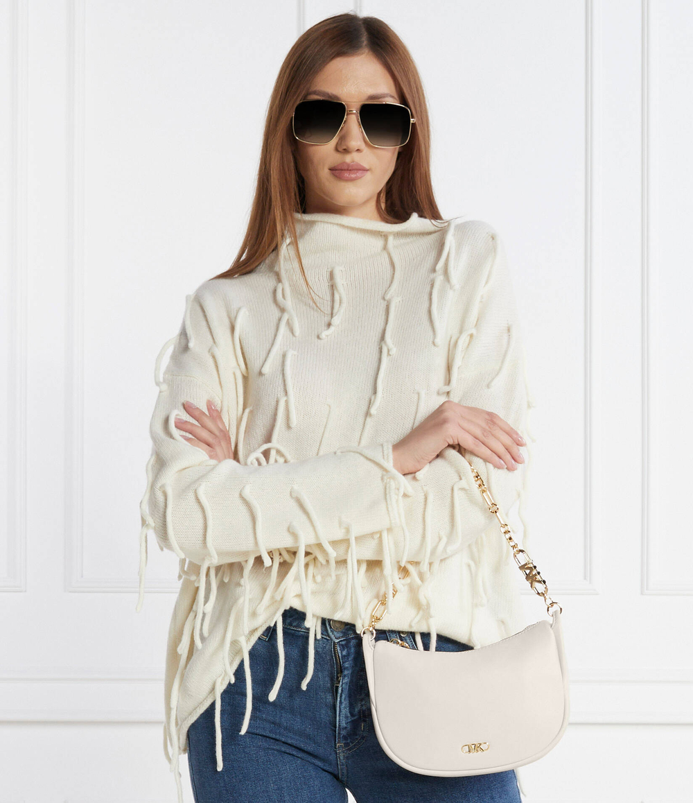 Кожаная сумка хобо Michael Kors - кремовый(32H3G8NC1L)