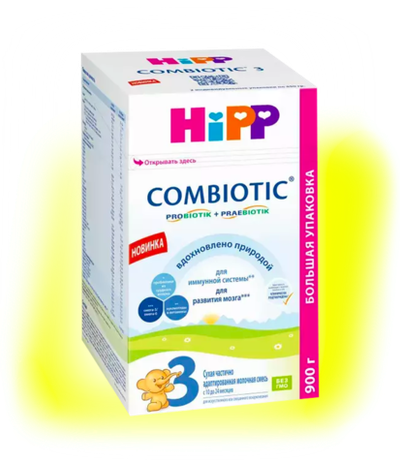 Сухая частично адаптированная молочная смесь «HiPP 3 Combiotic», 900 гр.
