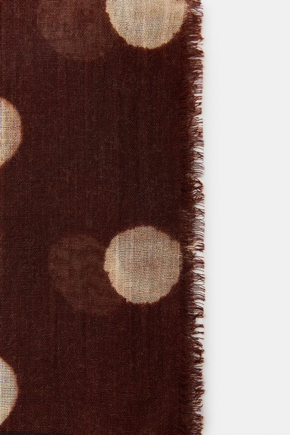 ZARA ШАРФ С ПРИНТОМ В ГОРОШЕК, КОРИЧНЕВЫЙ