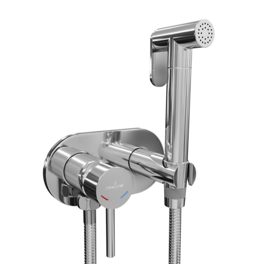 Смеситель с гигиенической лейкой 25k MIXLINE ML31-085 "Ray" встраиваемый