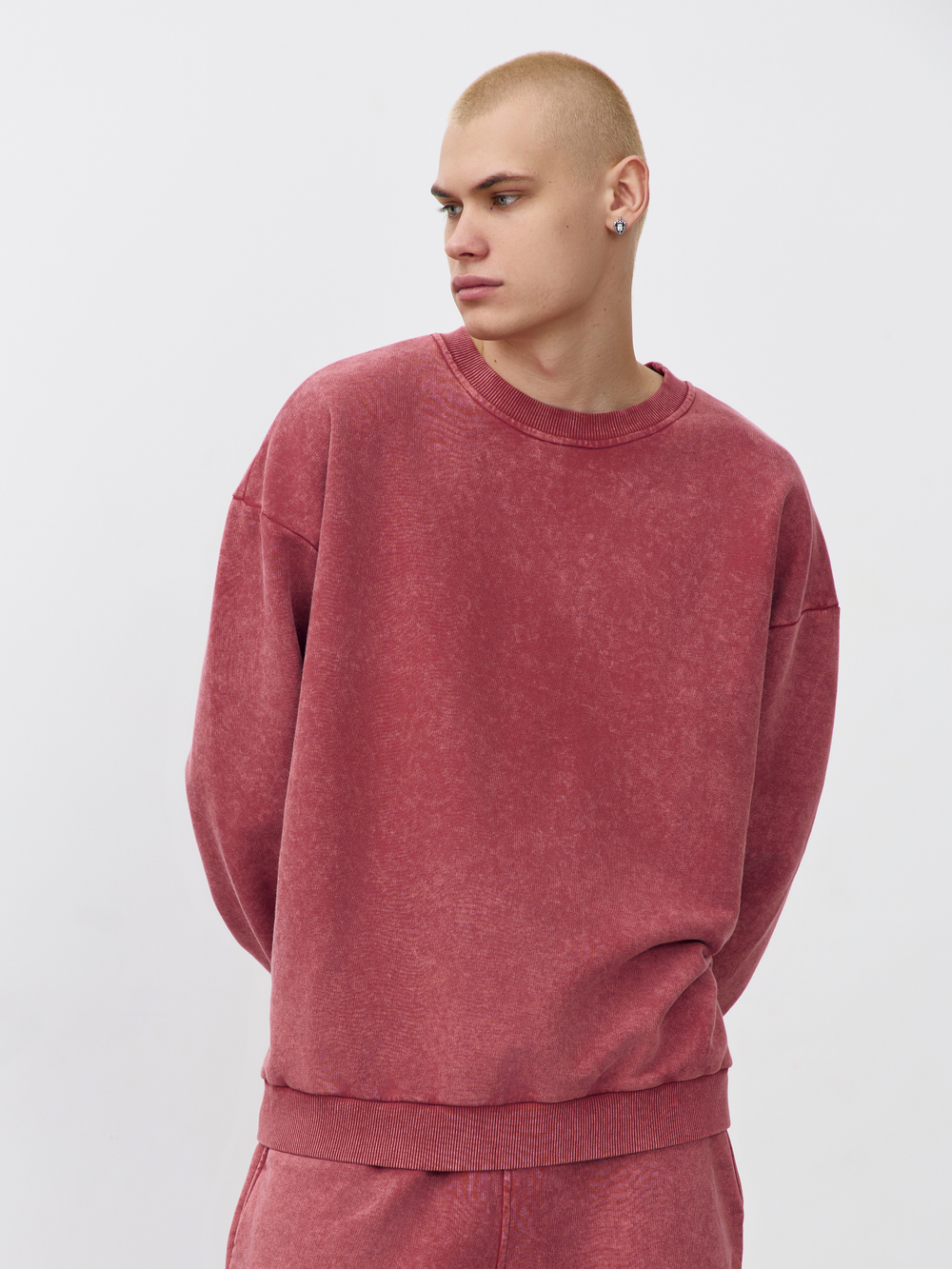 Cвитшот garment dyed (бордовый)