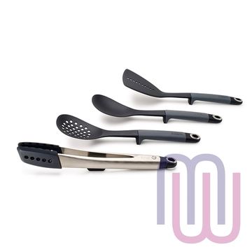 Набор из 4 кухонных инструментов Joseph Joseph Elevate с щипцами без подставки серый