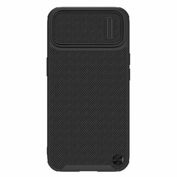 Чехол усиленный защитный для iPhone 14 и 13, Nillkin, серия Textured Case S (покрытие нейлонового волокна), полуавтоматическая механизм сдвижной шторки