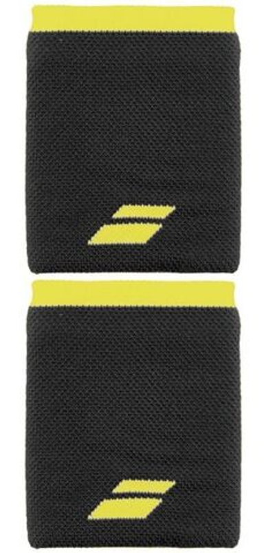 Напульсник теннисный Babolat Logo Jumbo Wristband - black/sulphur spring