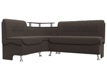 Диван кухонный угловой Сидней левый угол, Амур 05 коричневый, Рогожка, 125901L